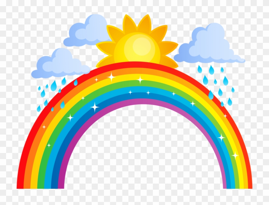 Sun Cloud Rainbow Clipart - Stars With Clouds Png Transparent Png