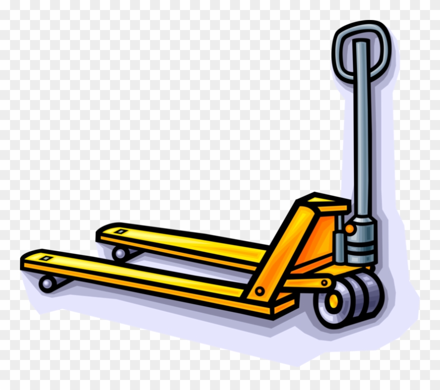 Vector Illustration Of Hydraulic Hand Jigger Forklift - Pallet Jack Clip Art - Png Download