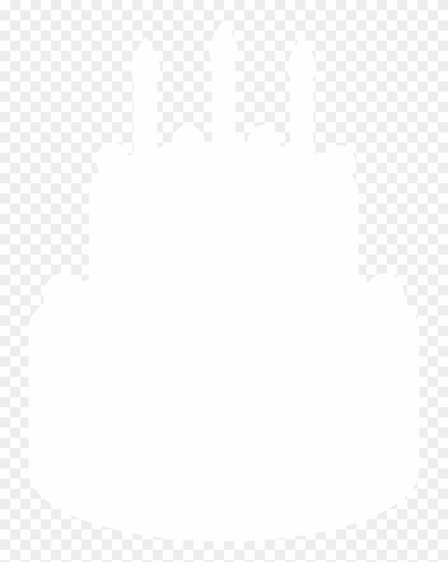 Birthday Cake Silhouette Clip Art - White Birthday Cake Silhouette - Png Download