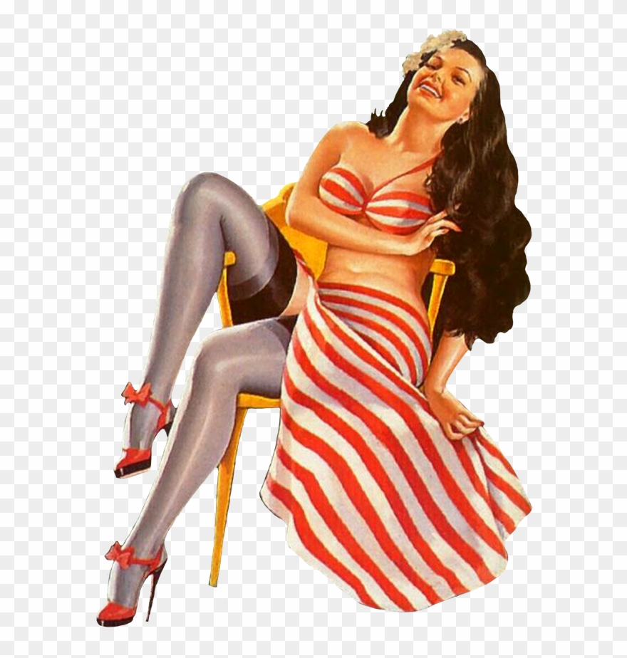 Sexy Pin-up Retro And Vintage Drawing Women - Vintage Pin-up Journal Created By Vintage Tree [book] Clipart