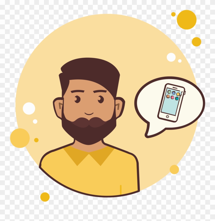 Man With Beard Smartphone Icon - Icon Clipart