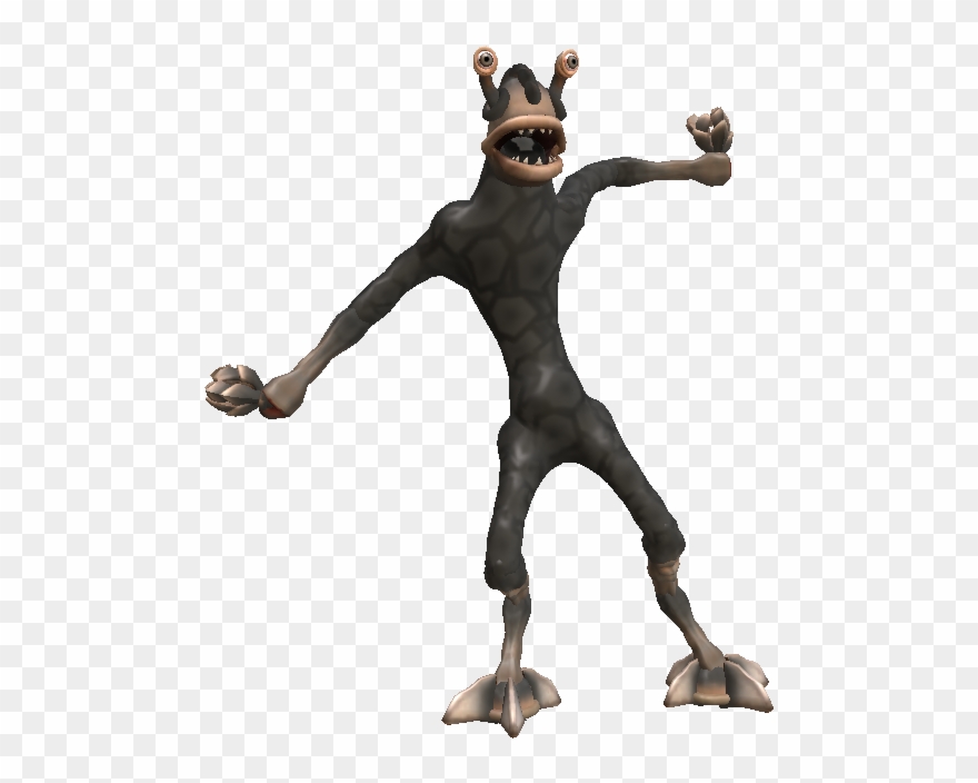 Pop Eyed Alien 3d Model Low Poly Rigged Animated Dae - Low Poly Clipart