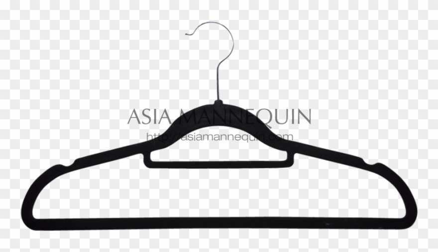 Buy Hve005 Velvet Clothes Hanger, Black, Non-slip, - Rubber Hanger Clipart