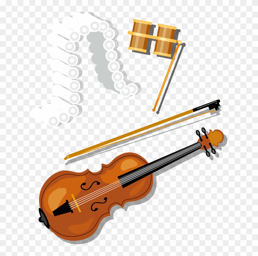 Bass Violin Violone Clip Art Hand Painted - Violin - Png Download