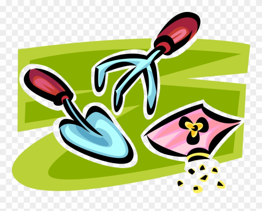 Vector Illustration Of Garden Trowel Spade Shovel And Clipart