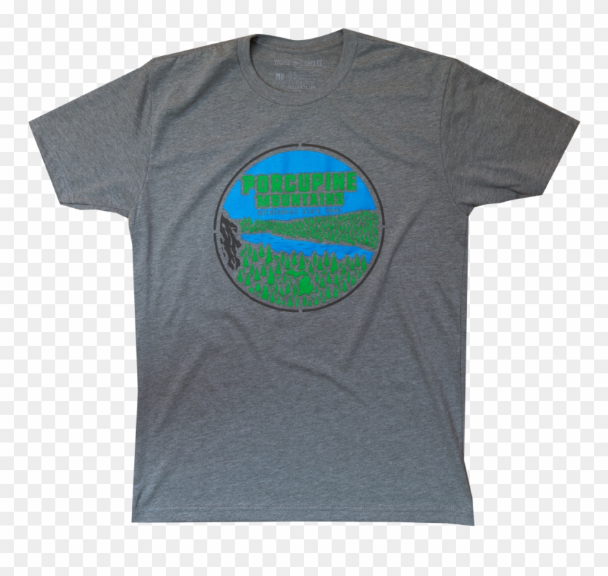 "porcupine Mountains" Heather Grey T-shirt - Porcupine Mountains Clipart