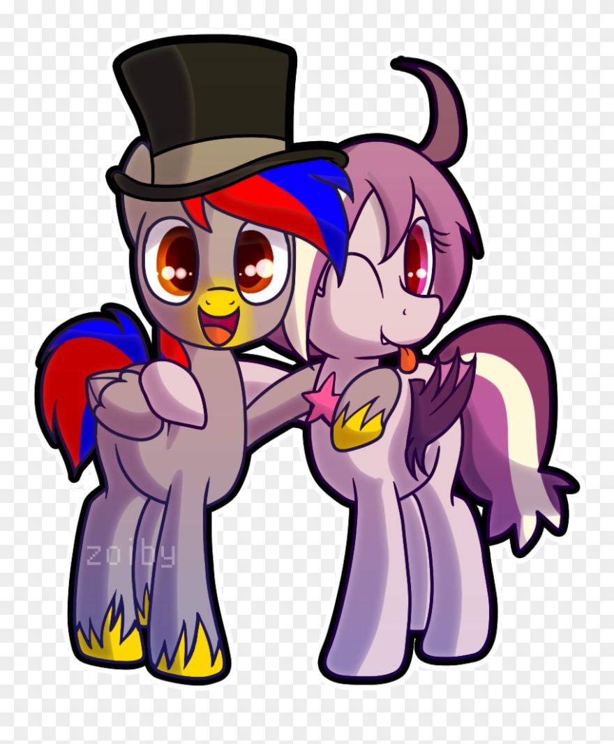 Zoiby, Bat Pony, Bat Pony Oc, Female, Hat, Male, Obtrusive - Cartoon Clipart