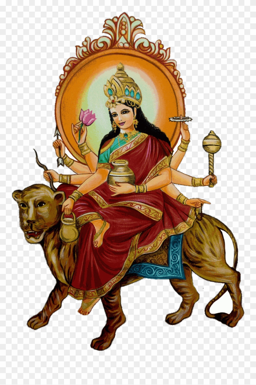 Durga Drawing Goddess Clip Freeuse - Maa Kushmanda - Png Download
