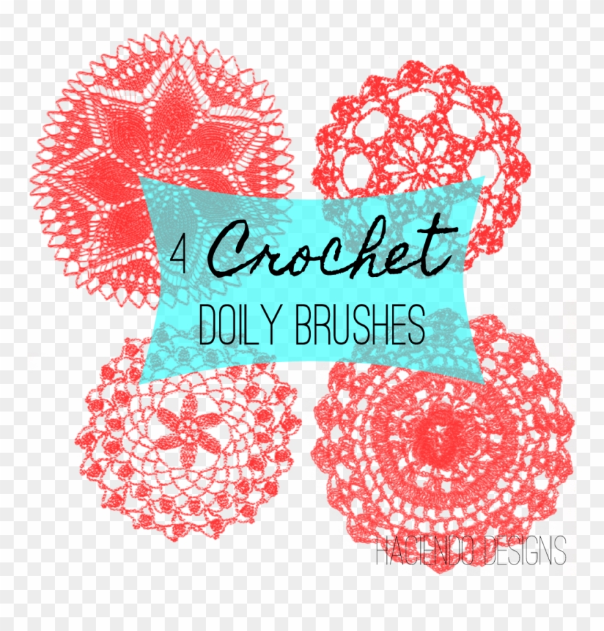 4 Crochet Doily Photoshop Brushes - Paper Rosette Clip Art - Png Download