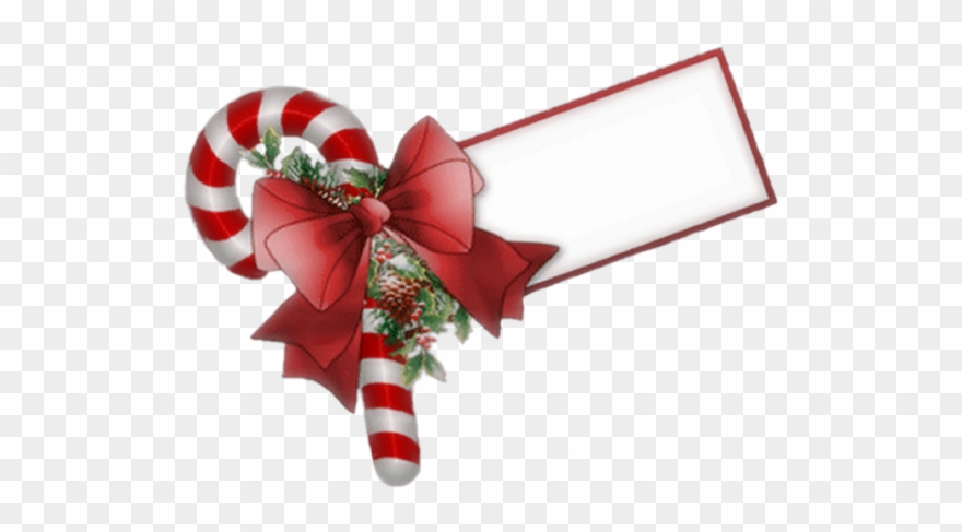 Christmas Scrapbook, Christmas Tag, Christmas Projects, - Candy Cane With Tag Clipart - Png Download