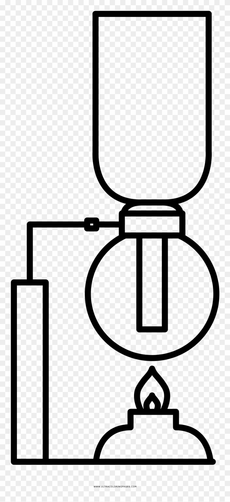 Syphon Coffee Maker Coloring Page - Vacuum Coffee Maker Clipart