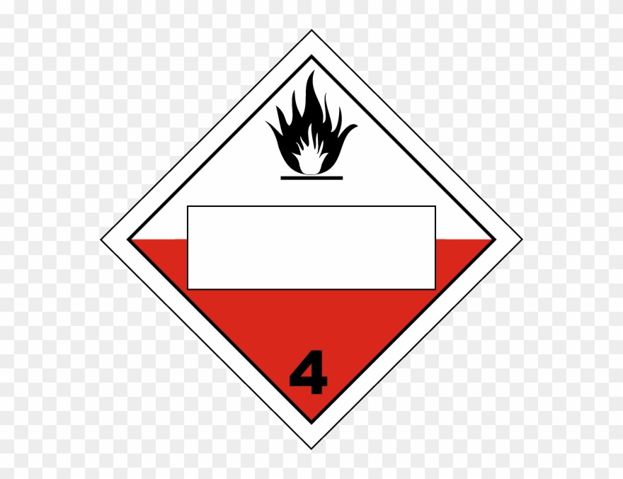 Combustible Class 4 Placard - Rombos Clase 8 Clipart