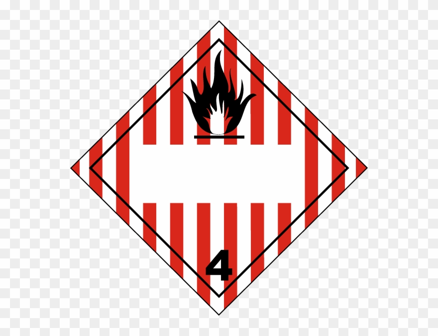 Blank Flammable Solid Class 4 Placard - Flammable Solid Clipart