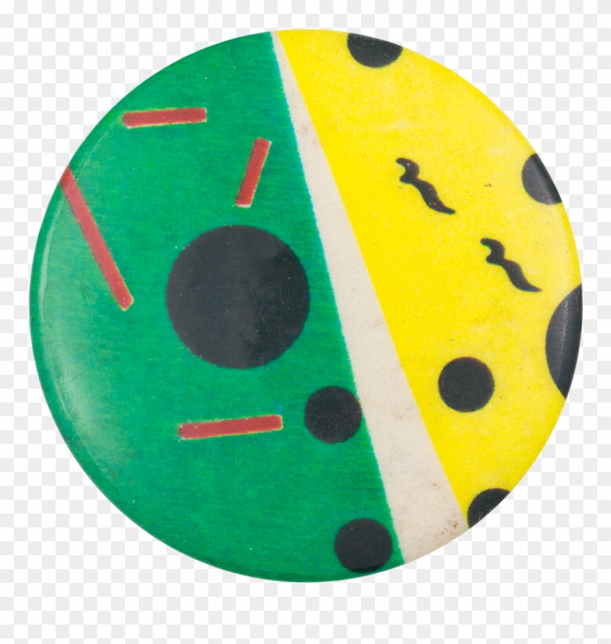 Green And Yellow Abstract Art Button Museum Clipart