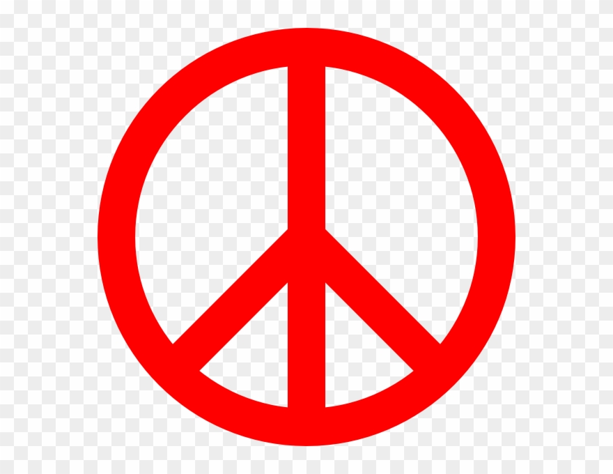 Red Peace Sign Clip Art At Clker Com Vector Clip Art - Red Peace Sign Png Transparent Png