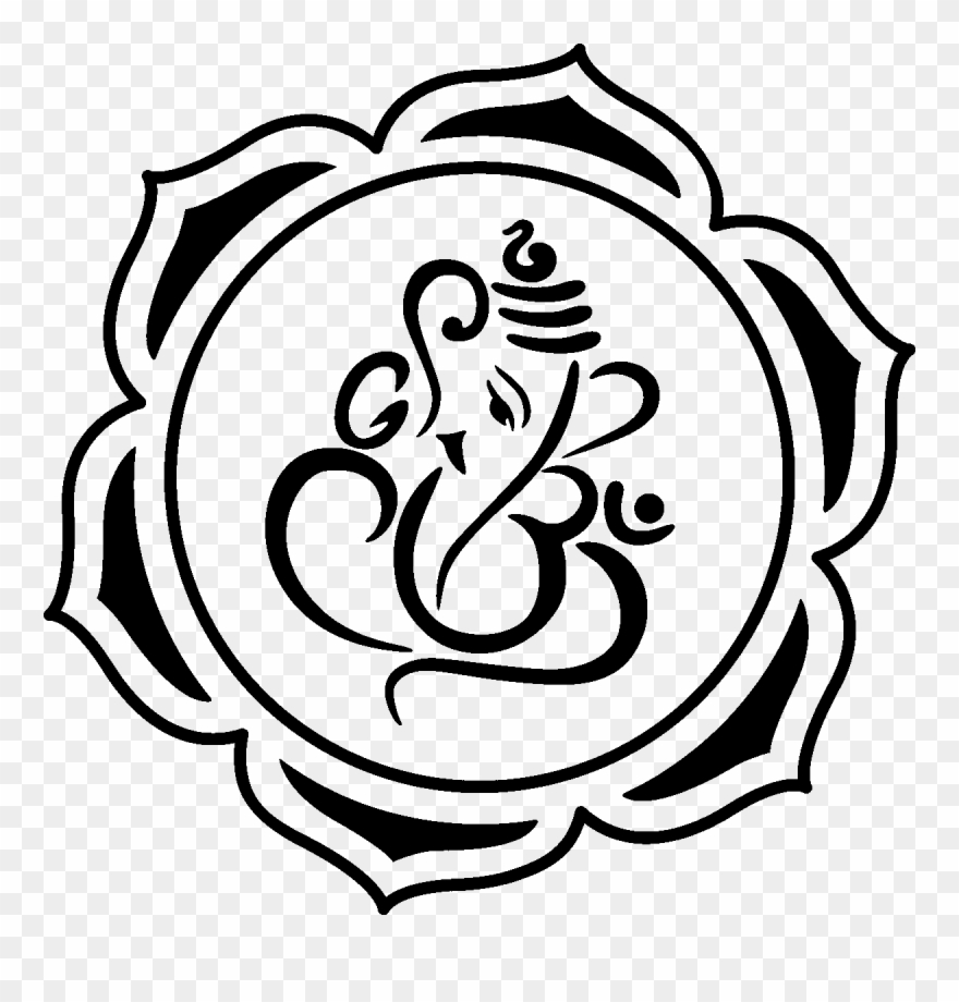 Ganesha Lotus Drawing Www Pixshark Com Images Free - Ganesh Line Art Png Clipart