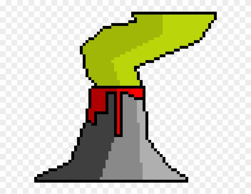 Volcano - Pixel Art Circle Clipart