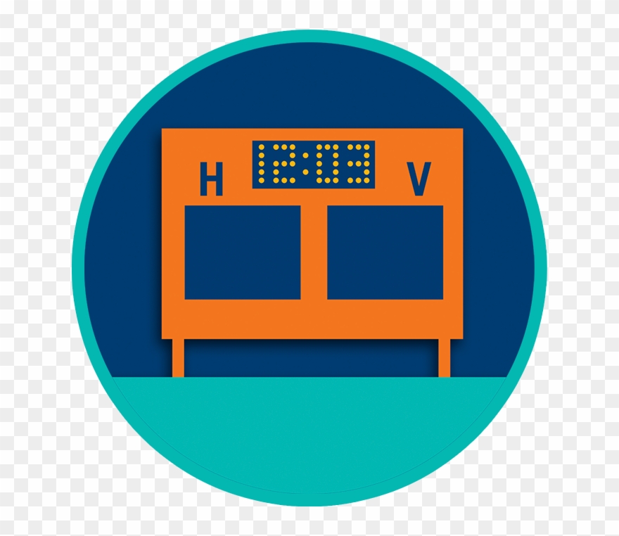 A Blank Scoreboard Showing V And H Teams With The Clock - Clock Clipart