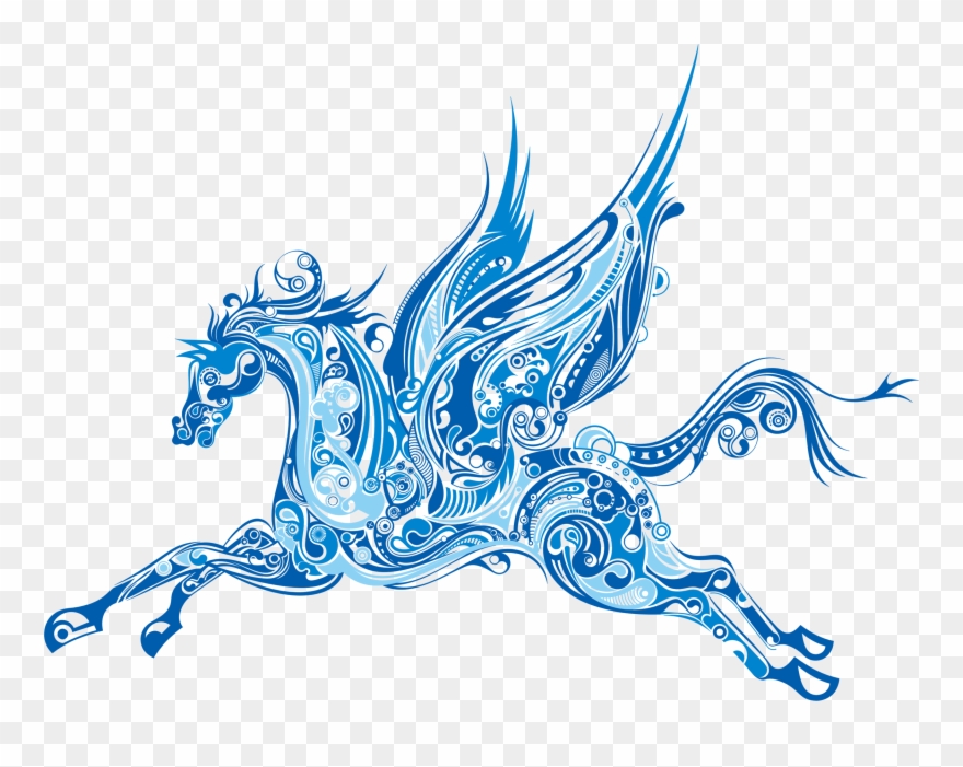 Horse Pegasus Silhouette Winged Unicorn - Free Unicorn Silhouette Clipart - Png Download