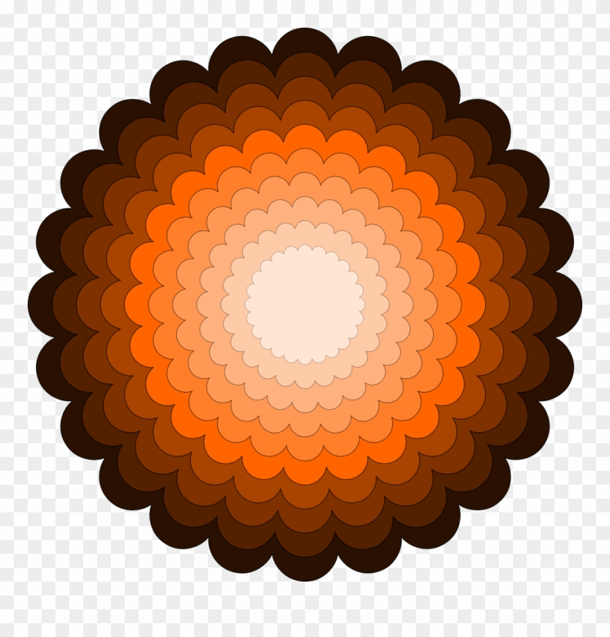 Scalloped Circle With 10 Layers Nested Silhouette Clip - Greetings Card Of Independence Day - Png Download