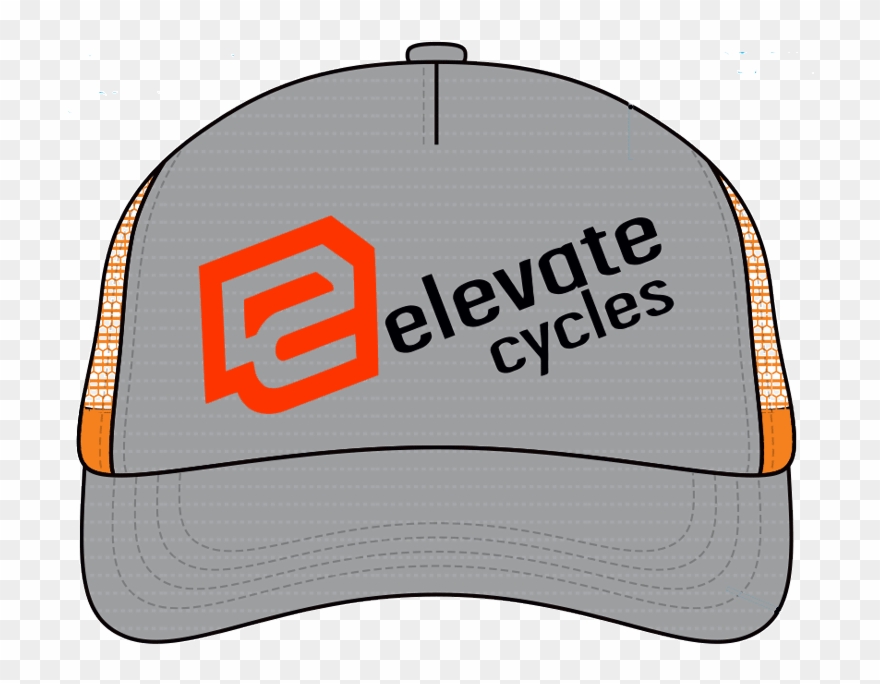 Elevate Cycles Trucker Hat Orange Front Baseball Cap Clipart