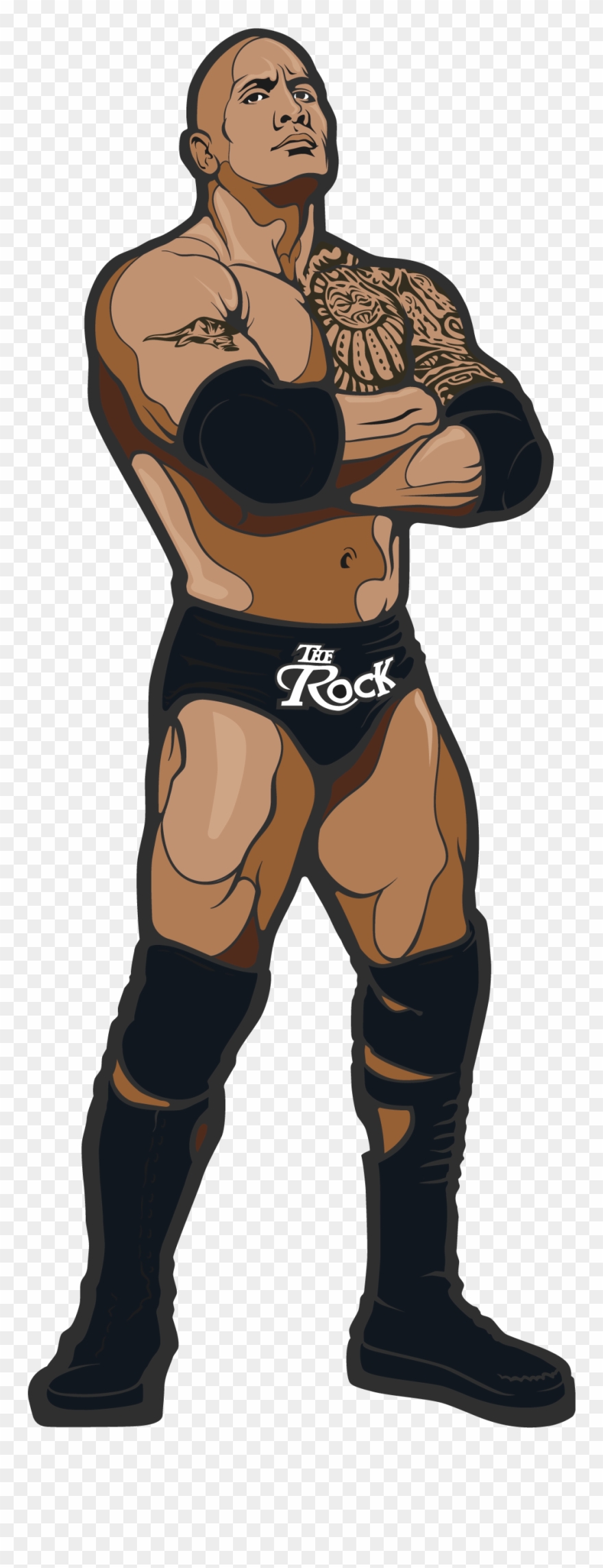 The Rock - Wwe The Rock Cartoon Clipart