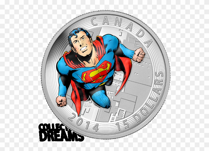 2014 Canada $15 3/4 Oz Fine Silver Coin - Canadian Superman Coin Clipart