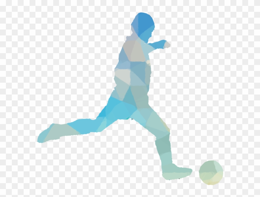 Silhouette Football Player Clip Art - Soccer Player Silhouette - Png Download