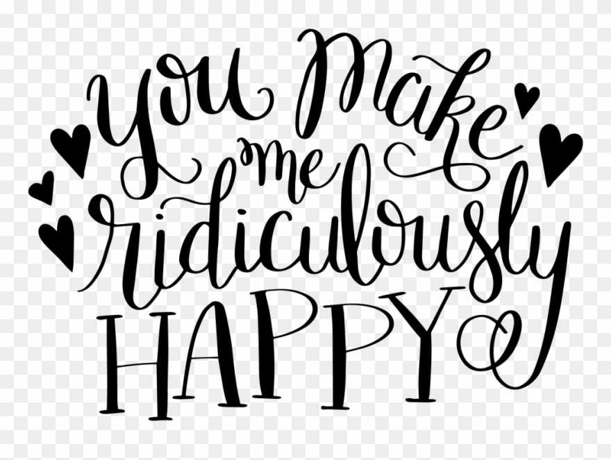 Hand Lettered “ridiculously Happy” Free Print Cut File Clipart