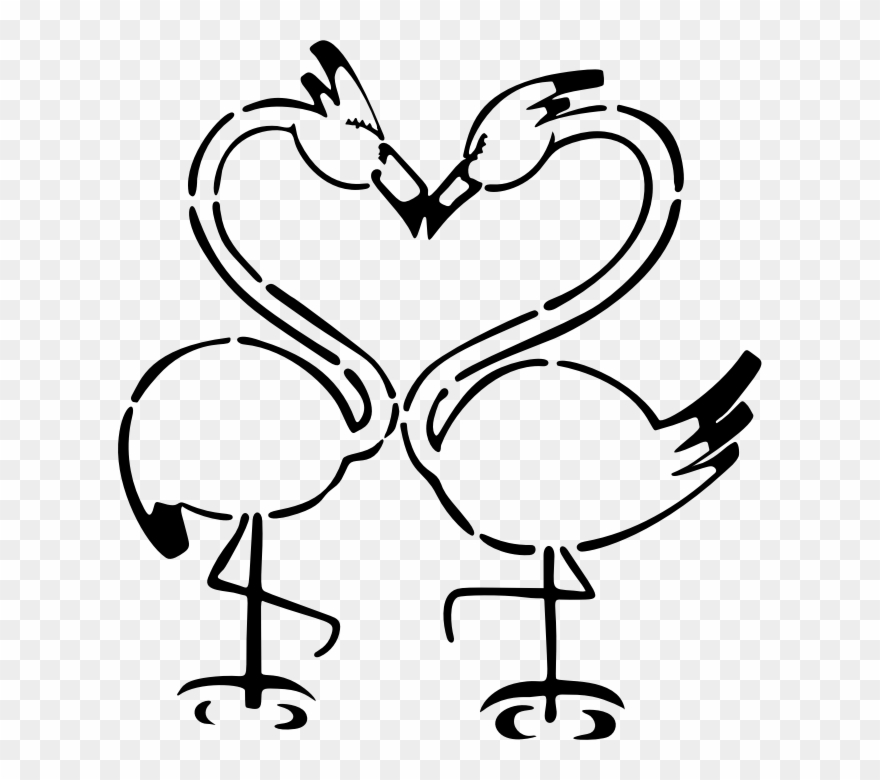 Graffiti Flamingos - Flamingo Love Icon Png Clipart
