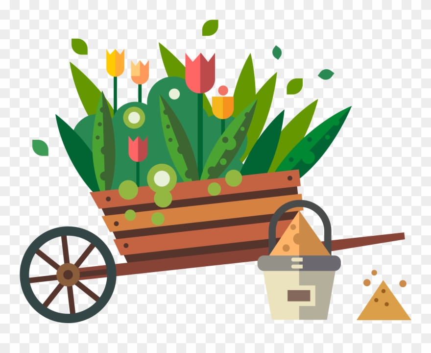 Clip Art Free Stock Garden Shipping Flowers Transprent - Flower Garden Cartoon Png Transparent Png
