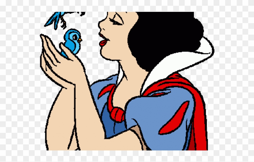 Snow White And The Seven Dwarfs Clipart Apple Drawing - Transparent Snow White With Birds - Png Download