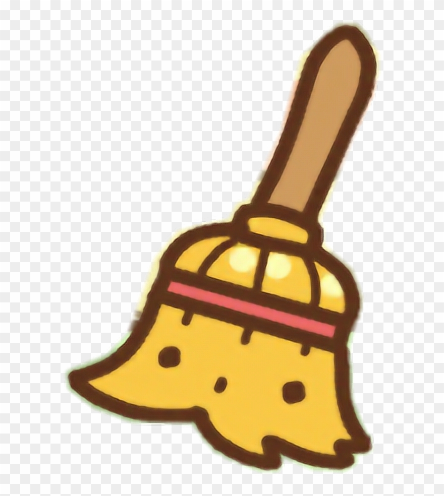 Clawbert Cute Kawaii Cartoon Halloween Spooky Scary - Broom Clipart