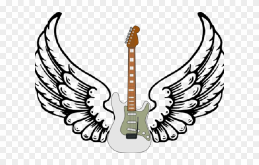 Guitar Clipart Name - Angel Wings Ico - Png Download
