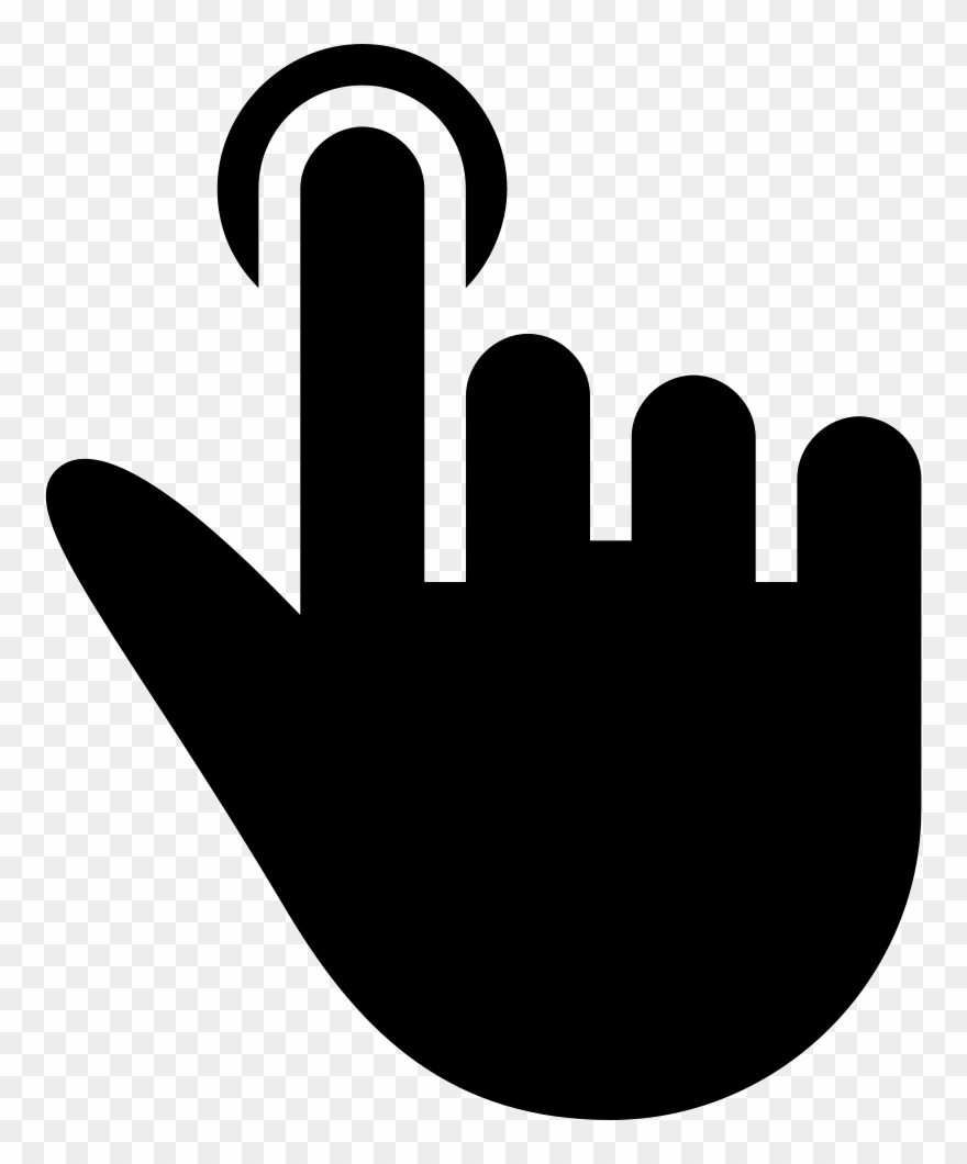 One Finger Click Black Hand Symbol Comments - Click Symbol Clipart