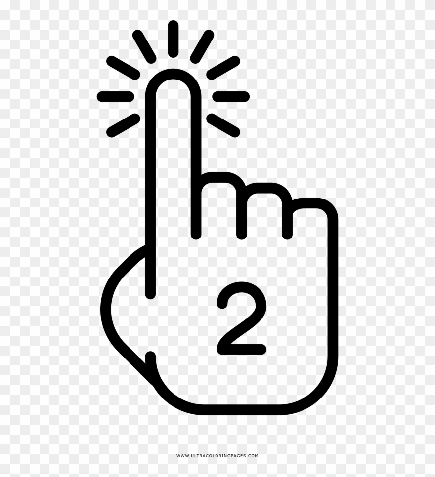One Finger Double Tap Coloring Page - Coloring Book Clipart