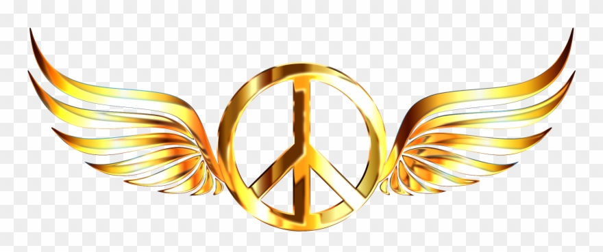 Peace Sign Clipart Original - Transparent Background Wings Logo Png