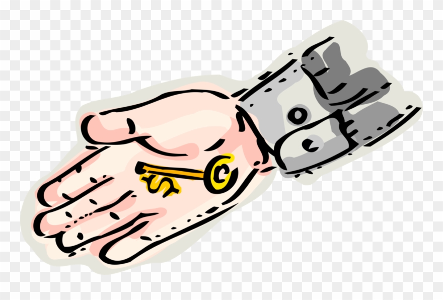 Vector Illustration Of Hand Holds Financial Key To - Running Shoe Clipart