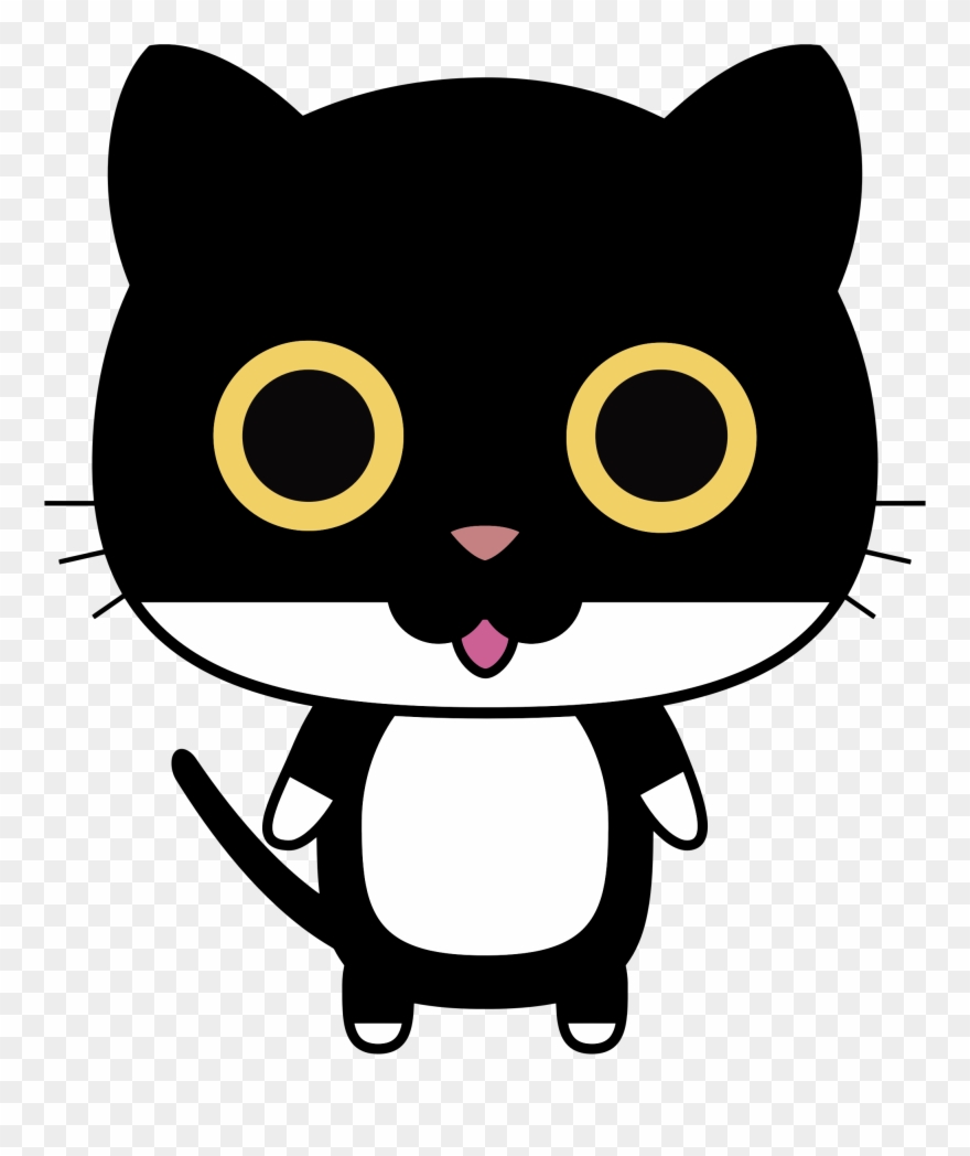 Black Anthropomorphic Cat - Anthropomorphic Cat Clipart
