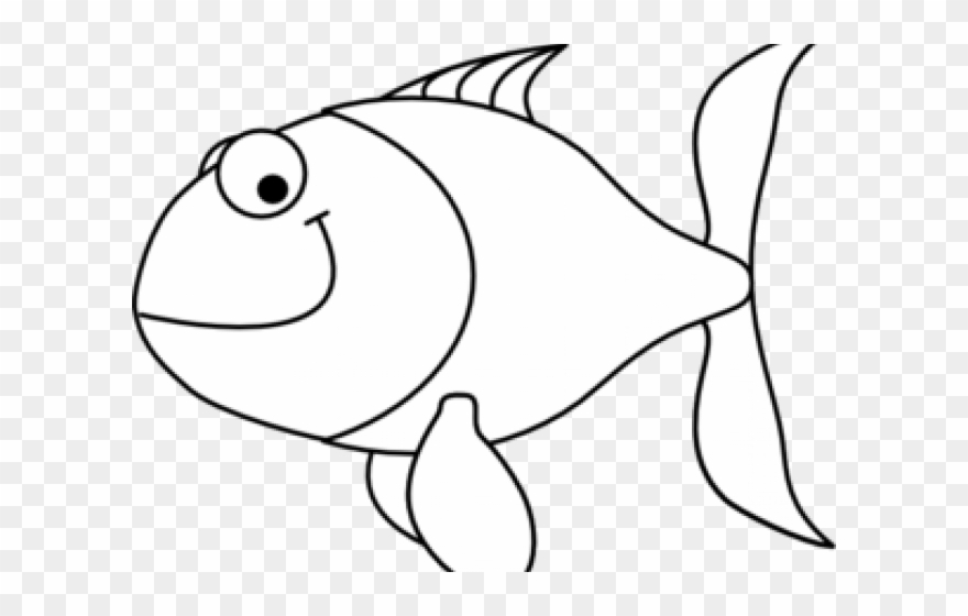 Gold Fish Clipart Fish Head - Clip Art Black And White - Png Download