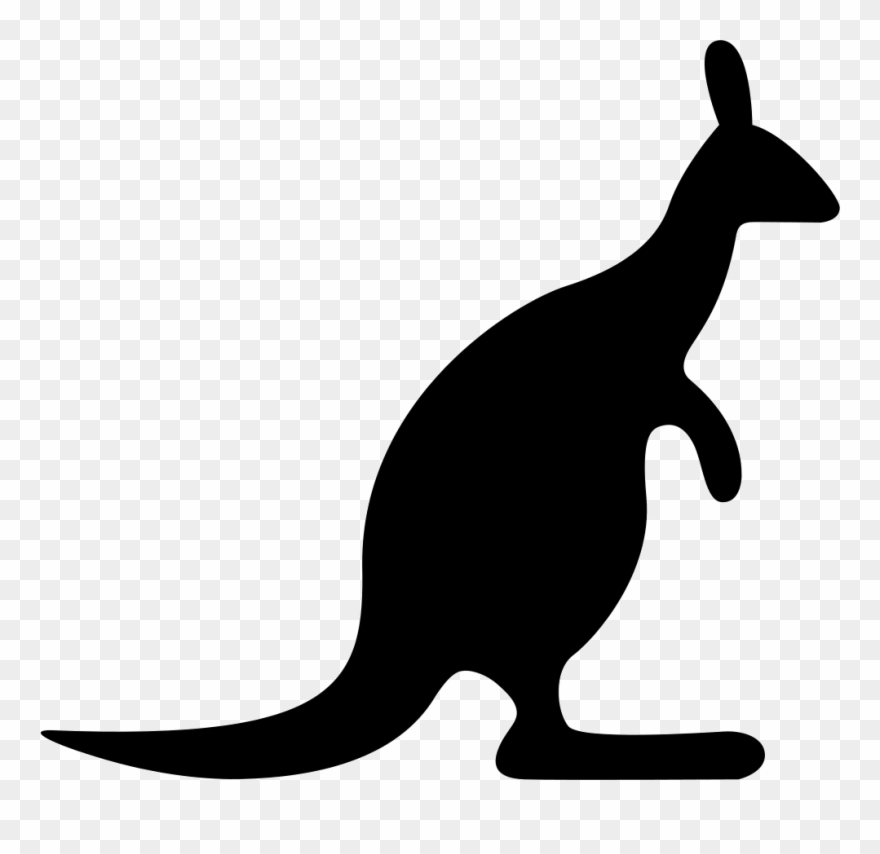 Banner Black And White Stock Kangaroo Vector Icon - Silhouette Of A Kangaroo Clipart