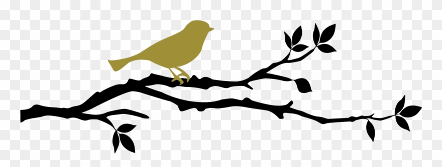Woodland Bird On Branch Art Decal - Bird Branch Wall Decal - Vinyl Decal - Car Decal - Clipart