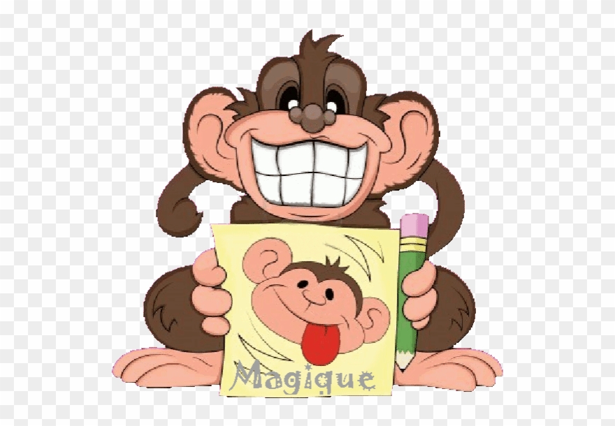 Illustration Drole De Singe Singe Gif - Funny Monkey Clip Art - Png Download