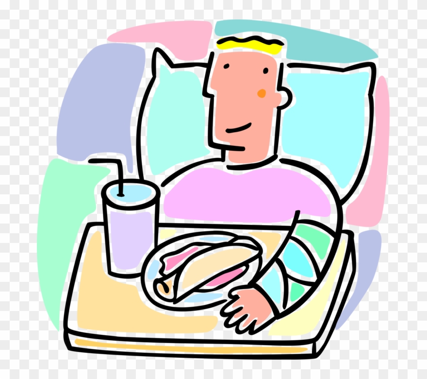 Vector Illustration Of Hospital Patient Sick Boy In Clipart