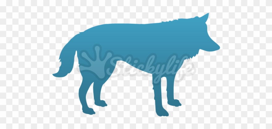 Custom Wolf Vinyl Decal - Dog Catches Something Clipart