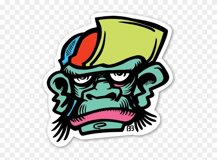 Monkey Cap Sticker - Sticker Clipart