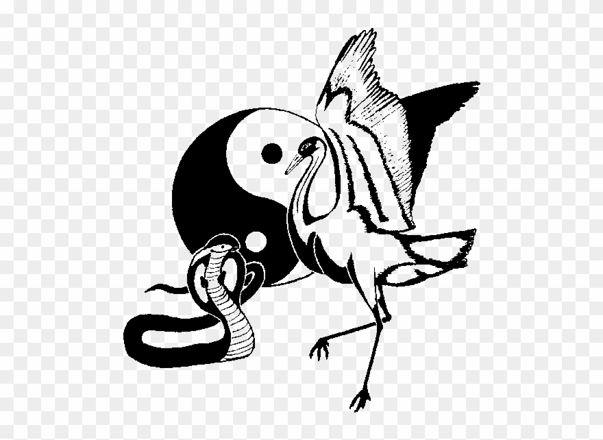 Crane And Snake - Crane And Snake Yin Yang Clipart