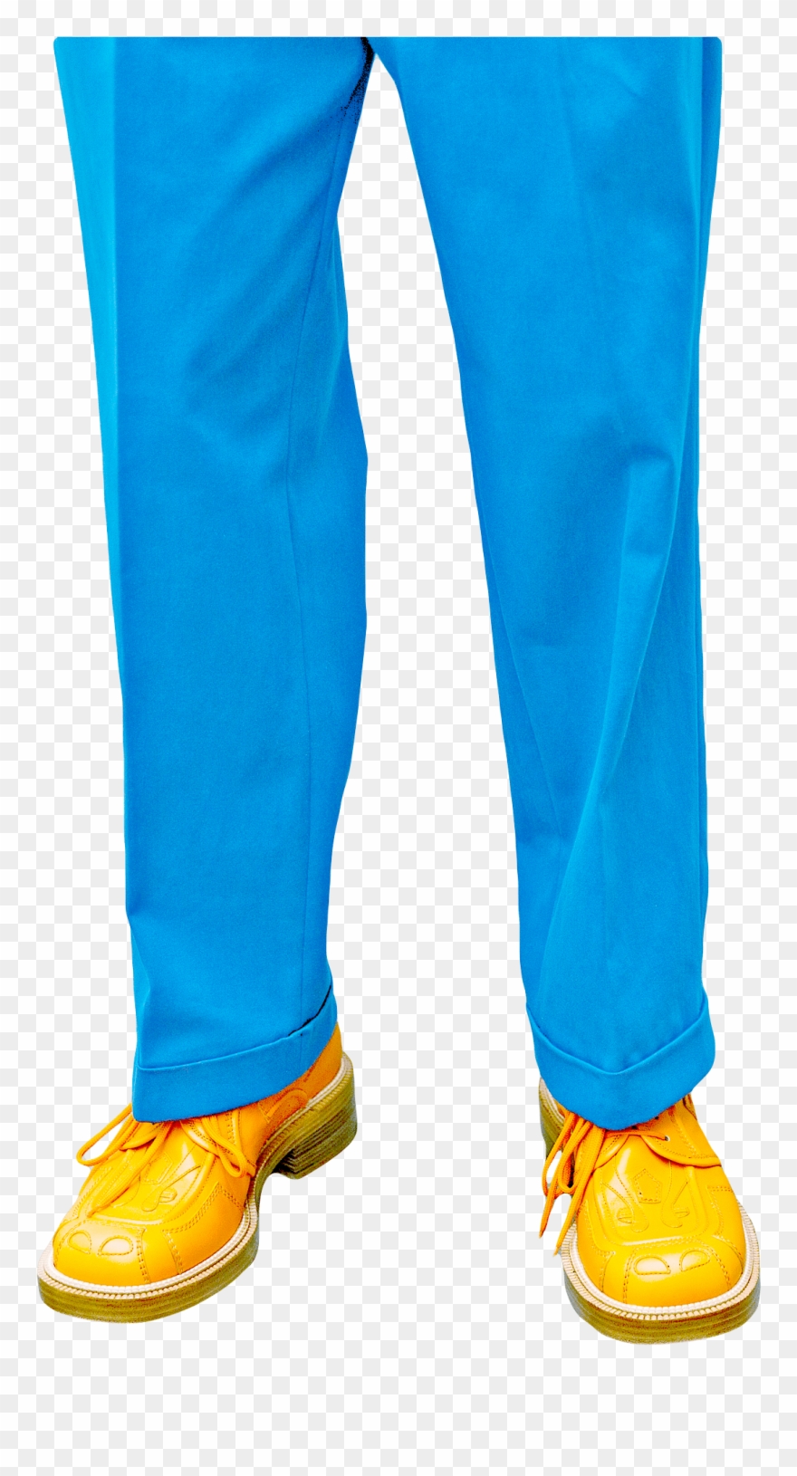Blue Trousers And Yellow Shoes - Pants With Shoes Png Clipart