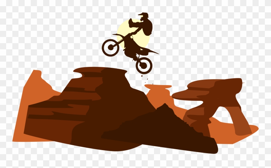 Motocross Clipart Bike Jump - Motocross - Png Download