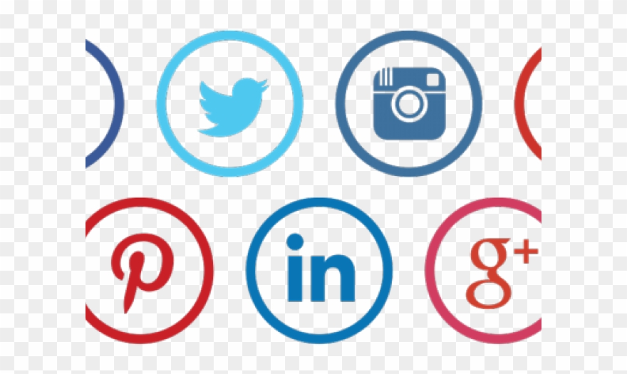 Social Media Icons Clipart Digital Media - Black And White Social Media Logo - Png Download